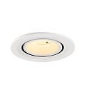 SLV Indbygnings loftlampe NUMINOS� GIMBLE S rund, egnet til VDU-arbejdsstationer IP20, hvid, lakeret d�mpbar