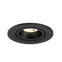 SLV Indbygnings loftlampe NUMINOS� GIMBLE S rund, egnet til VDU-arbejdsstationer IP20, sort, lakeret d�mpbar