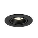 SLV Indbygnings loftlampe NUMINOS� GIMBLE S rund, egnet til VDU-arbejdsstationer IP20, sort, lakeret d�mpbar