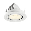 SLV Indbygnings loftlampe NUMINOS� GIMBLE S rund, egnet til VDU-arbejdsstationer IP20, hvid, lakeret d�mpbar