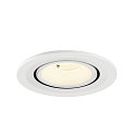 SLV Indbygnings loftlampe NUMINOS� GIMBLE S rund, egnet til VDU-arbejdsstationer IP20, hvid, lakeret d�mpbar