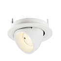 SLV Indbygnings loftlampe NUMINOS� GIMBLE S rund, egnet til VDU-arbejdsstationer IP20, hvid, lakeret d�mpbar