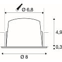 SLV Indbygnings loftlampe NUMINOS� S egnet til VDU-arbejdsstationer IP20, chrom, hvid d�mpbar