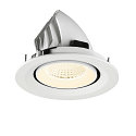 SLV ceiling recessed luminaire NUMINOS� GIMBLE M suitable for VDU workstation IP20, white, lacquered dimmable