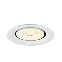 SLV ceiling recessed luminaire NUMINOS� GIMBLE M suitable for VDU workstation IP20, white, lacquered dimmable