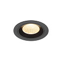 Indbygnings loftlampe NUMINOS� M rund, egnet til VDU-arbejdsstationer IP20, sort, lakeret d�mpbar