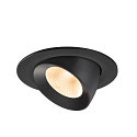 SLV Indbygnings loftlampe NUMINOS� GIMBLE L rund, egnet til VDU-arbejdsstationer IP20, sort, lakeret d�mpbar