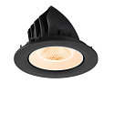 SLV Indbygnings loftlampe NUMINOS� GIMBLE L rund, egnet til VDU-arbejdsstationer IP20, sort, hvid, lakeret d�mpbar