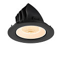 SLV Indbygnings loftlampe NUMINOS� GIMBLE L rund, egnet til VDU-arbejdsstationer IP20, sort, hvid, lakeret d�mpbar