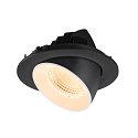 SLV Indbygnings loftlampe NUMINOS� GIMBLE L rund, egnet til VDU-arbejdsstationer IP20, sort, hvid, lakeret d�mpbar