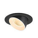 SLV Indbygnings loftlampe NUMINOS� GIMBLE L rund, egnet til VDU-arbejdsstationer IP20, sort, hvid, lakeret d�mpbar