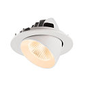 SLV Indbygnings loftlampe NUMINOS� GIMBLE L rund, egnet til VDU-arbejdsstationer IP20, hvid, lakeret d�mpbar