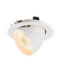 SLV Indbygnings loftlampe NUMINOS� GIMBLE L rund, egnet til VDU-arbejdsstationer IP20, hvid, lakeret d�mpbar