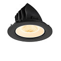 SLV Indbygnings loftlampe NUMINOS� GIMBLE L rund, egnet til VDU-arbejdsstationer IP20, sort, hvid, lakeret d�mpbar