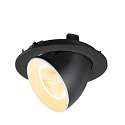 SLV Indbygnings loftlampe NUMINOS� GIMBLE L rund, egnet til VDU-arbejdsstationer IP20, sort, hvid, lakeret d�mpbar