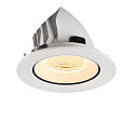 SLV Indbygnings loftlampe NUMINOS� GIMBLE L rund, egnet til VDU-arbejdsstationer IP20, hvid, lakeret d�mpbar