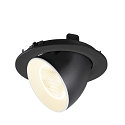 SLV Indbygnings loftlampe NUMINOS� GIMBLE L rund, egnet til VDU-arbejdsstationer IP20, sort, hvid, lakeret d�mpbar