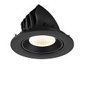 SLV Indbygnings loftlampe NUMINOS� GIMBLE L rund, egnet til VDU-arbejdsstationer IP20, sort, lakeret d�mpbar