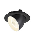 SLV Indbygnings loftlampe NUMINOS� GIMBLE L rund, egnet til VDU-arbejdsstationer IP20, sort, hvid, lakeret d�mpbar