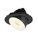 SLV Indbygnings loftlampe NUMINOS� GIMBLE L rund, egnet til VDU-arbejdsstationer IP20, sort, hvid, lakeret d�mpbar