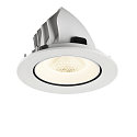 SLV Indbygnings loftlampe NUMINOS� GIMBLE L rund, egnet til VDU-arbejdsstationer IP20, hvid, lakeret d�mpbar