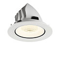 SLV Indbygnings loftlampe NUMINOS� GIMBLE L rund, egnet til VDU-arbejdsstationer IP20, hvid, lakeret d�mpbar