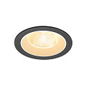 Indbygnings loftlampe NUMINOS� L rund, egnet til VDU-arbejdsstationer IP20, sort, hvid, lakeret d�mpbar