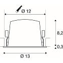 SLV Indbygnings loftlampe NUMINOS� L egnet til VDU-arbejdsstationer IP20, chrom, sort d�mpbar