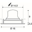 SLV Indbygnings loftlampe NUMINOS� MOVE L svingbar, egnet til VDU-arbejdsstationer IP20, sort, hvid d�mpbar
