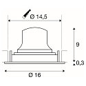 SLV ceiling recessed luminaire NUMINOS� MOVE L round, suitable for VDU workstation IP20, black, white, lacquered dimmable