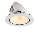 SLV Indbygnings loftlampe NUMINOS� GIMBLE XL egnet til VDU-arbejdsstationer IP20, hvid, lakeret d�mpbar