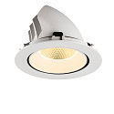 SLV Indbygnings loftlampe NUMINOS� GIMBLE XL egnet til VDU-arbejdsstationer IP20, hvid, lakeret d�mpbar