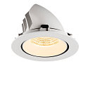 SLV ceiling recessed luminaire NUMINOS� GIMBLE XL suitable for VDU workstation IP20, white, lacquered dimmable