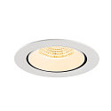 SLV ceiling recessed luminaire NUMINOS� GIMBLE XL suitable for VDU workstation IP20, white, lacquered dimmable