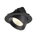 SLV Indbygnings loftlampe NUMINOS� GIMBLE XL egnet til VDU-arbejdsstationer IP20, sort, lakeret d�mpbar