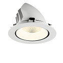 SLV Indbygnings loftlampe NUMINOS� GIMBLE XL egnet til VDU-arbejdsstationer IP20, hvid, lakeret d�mpbar