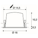 SLV ceiling recessed luminaire NUMINOS� XL round, suitable for VDU workstation IP20, black, lacquered dimmable