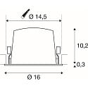SLV Indbygnings loftlampe NUMINOS� XL egnet til VDU-arbejdsstationer IP20, chrom, sort d�mpbar