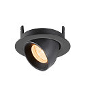 SLV Indbygnings loftlampe NUMINOS� GIMBLE XS rund, egnet til VDU-arbejdsstationer IP20, sort, lakeret d�mpbar