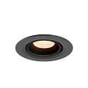 SLV Indbygnings loftlampe NUMINOS� GIMBLE XS rund, egnet til VDU-arbejdsstationer IP20, sort, lakeret d�mpbar
