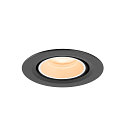 SLV Indbygnings loftlampe NUMINOS� GIMBLE XS rund, egnet til VDU-arbejdsstationer IP20, sort, hvid, lakeret d�mpbar