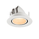 SLV Indbygnings loftlampe NUMINOS� GIMBLE XS rund, egnet til VDU-arbejdsstationer IP20, hvid, lakeret d�mpbar