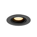 SLV Indbygnings loftlampe NUMINOS� GIMBLE XS rund, egnet til VDU-arbejdsstationer IP20, sort, lakeret d�mpbar
