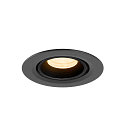 SLV Indbygnings loftlampe NUMINOS� GIMBLE XS rund, egnet til VDU-arbejdsstationer IP20, sort, lakeret d�mpbar