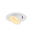 SLV ceiling recessed luminaire NUMINOS� GIMBLE XS round, suitable for VDU workstation IP20, white, lacquered dimmable