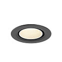 SLV Indbygnings loftlampe NUMINOS� GIMBLE XS rund, egnet til VDU-arbejdsstationer IP20, sort, hvid, lakeret d�mpbar