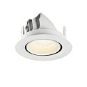 SLV Indbygnings loftlampe NUMINOS� GIMBLE XS rund, egnet til VDU-arbejdsstationer IP20, hvid, lakeret d�mpbar