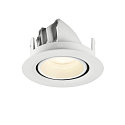 SLV Indbygnings loftlampe NUMINOS� GIMBLE XS rund, egnet til VDU-arbejdsstationer IP20, hvid, lakeret d�mpbar