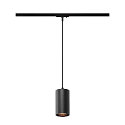 1-faset pendul ASTO TUBE med lampefatning GU10 IP20, sort