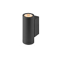 SLV Udend�rs wall luminaire HELIA PRO S UP/DOWN up / down, cylindrisk, DALI styrbar, slagfast IP65, antracit, lakeret d�mpbar